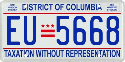 DC license plate EU5668