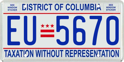 DC license plate EU5670