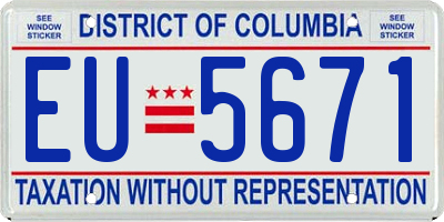 DC license plate EU5671
