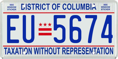 DC license plate EU5674