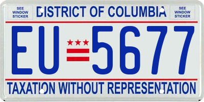 DC license plate EU5677
