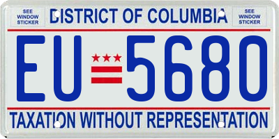 DC license plate EU5680
