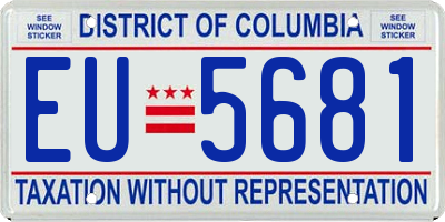 DC license plate EU5681