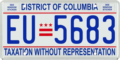 DC license plate EU5683