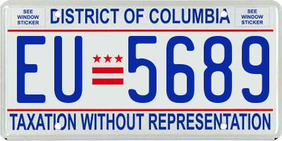 DC license plate EU5689