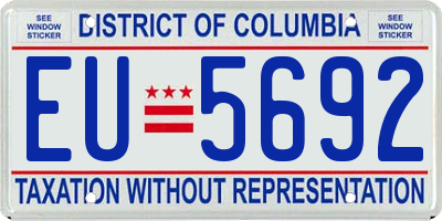 DC license plate EU5692