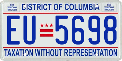 DC license plate EU5698