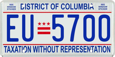 DC license plate EU5700