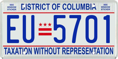 DC license plate EU5701