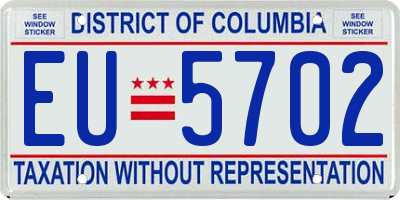 DC license plate EU5702