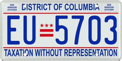 DC license plate EU5703