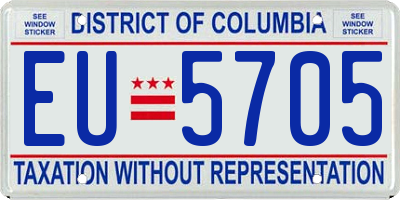DC license plate EU5705