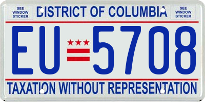 DC license plate EU5708