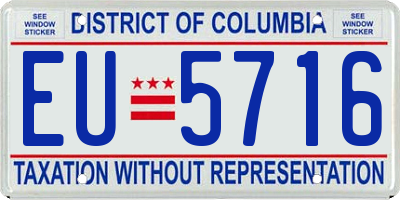 DC license plate EU5716