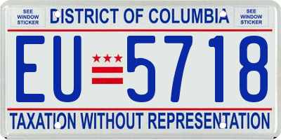 DC license plate EU5718