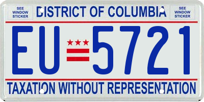 DC license plate EU5721