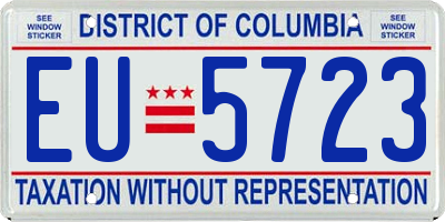 DC license plate EU5723