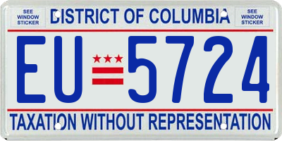 DC license plate EU5724