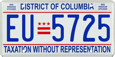 DC license plate EU5725