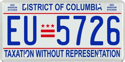 DC license plate EU5726
