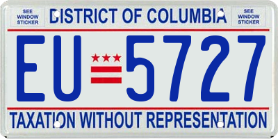 DC license plate EU5727