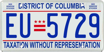 DC license plate EU5729