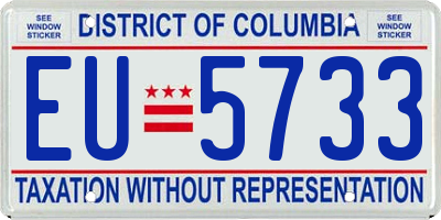 DC license plate EU5733