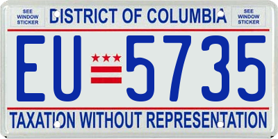 DC license plate EU5735