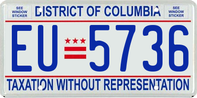 DC license plate EU5736