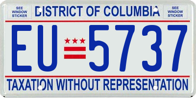 DC license plate EU5737
