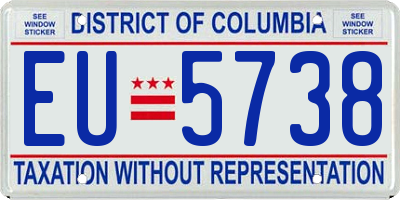 DC license plate EU5738