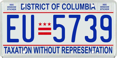 DC license plate EU5739