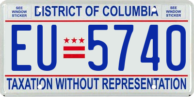 DC license plate EU5740