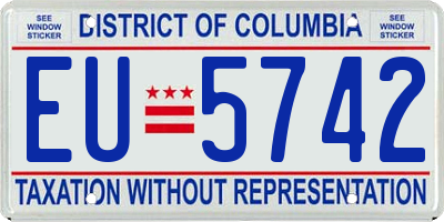 DC license plate EU5742