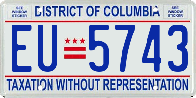DC license plate EU5743
