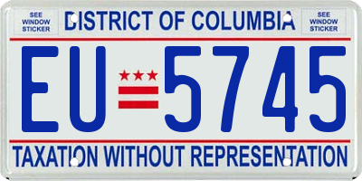 DC license plate EU5745