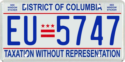 DC license plate EU5747