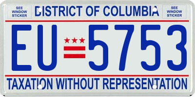 DC license plate EU5753