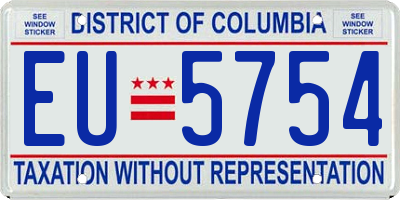DC license plate EU5754