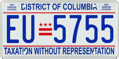 DC license plate EU5755