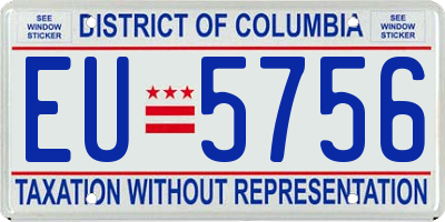 DC license plate EU5756