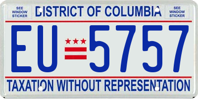 DC license plate EU5757