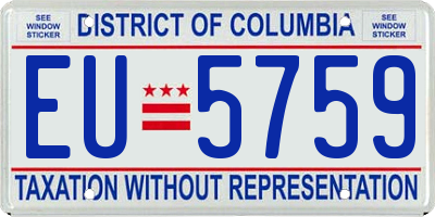 DC license plate EU5759