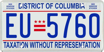 DC license plate EU5760