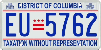DC license plate EU5762