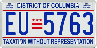 DC license plate EU5763