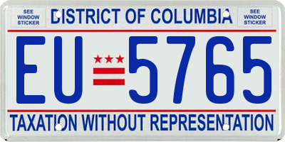 DC license plate EU5765