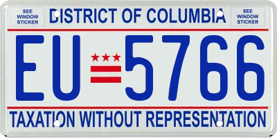DC license plate EU5766