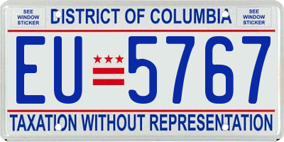 DC license plate EU5767