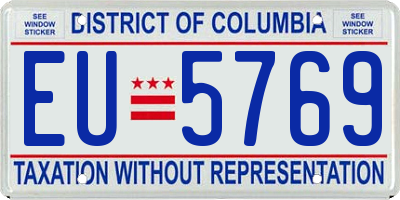 DC license plate EU5769
